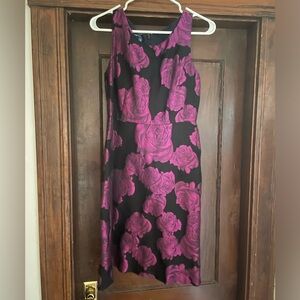 Black dress with fuchsia flowers